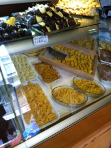 Pasta at a pasticceria nearby.